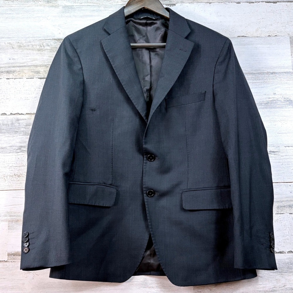 Ermenegildo Zegna Saks Modern Fit Traveller Wool Suit Jacket Navy Blue 38S Italy